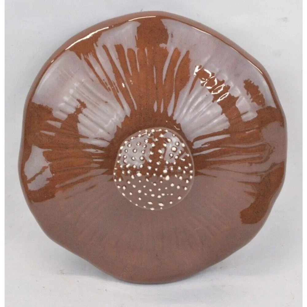Vintage Pottery Arnel’s 3D Mushroom Shape Ceramic Serving Bowl Soup Tureen Ladle